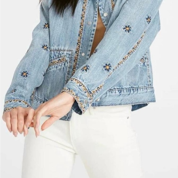 DRIFTWOOD Women's Light Blue Embroidered Jacket - Picture 1 of 6